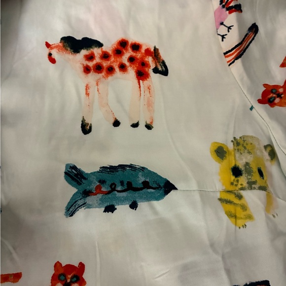 By Anthropologie Silky Patterned Pyjama Top & Bottom Set Cute Animal Print M NWT - Picture 10 of 10